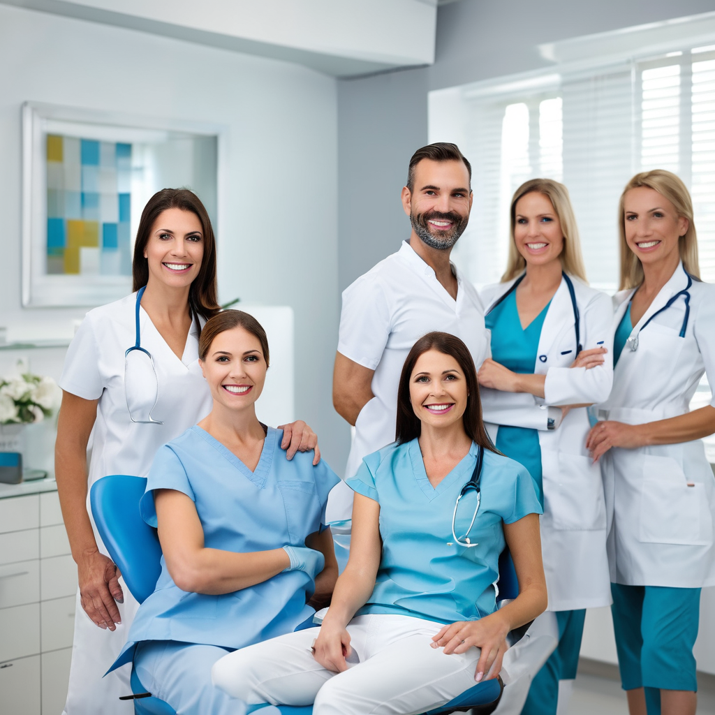 Professional healthcare consulting team in modern office environment